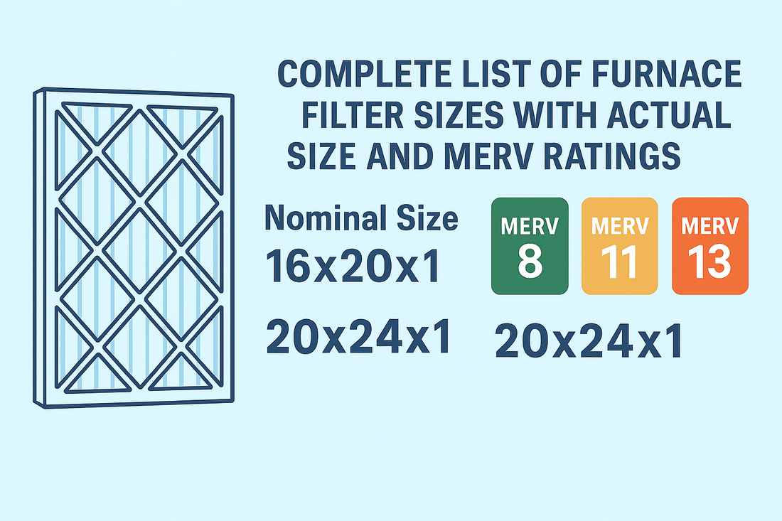 2025 Filter Size Chart | Carrier, Lennox, Trane | 20x20x1 Guide - Atomic Filters