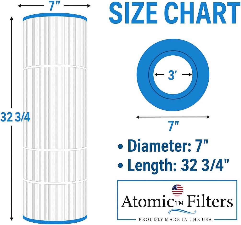 Atomic Pool Filter US Made replaces Hayward CX1380RE , Pleatco PA137, Unicel C - 7490, Super Star Clear C5500, Filbur FC - 1297 Drop in Filter (4 Pack)