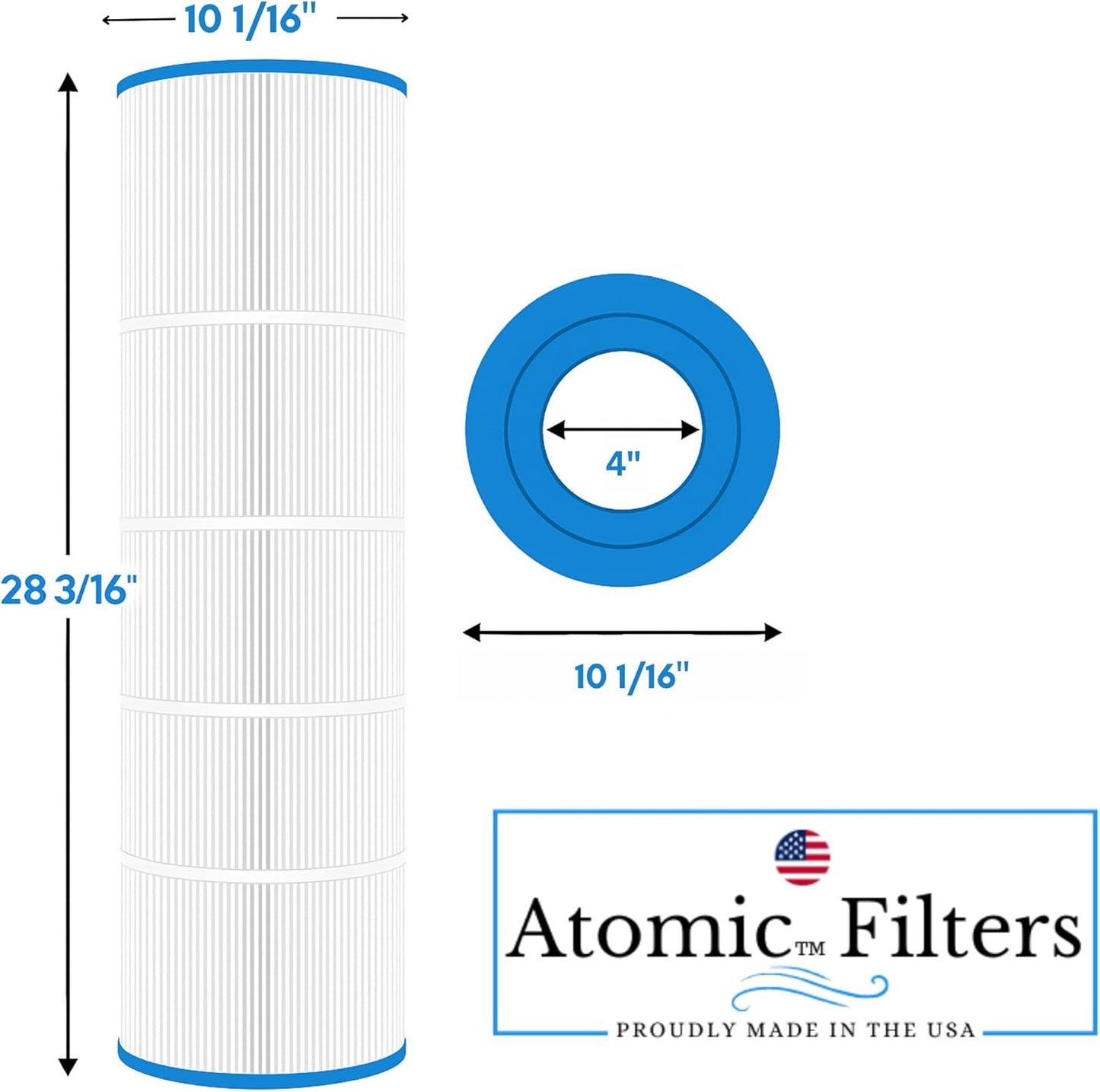 Atomic USA Made Pool Filter Replaces Hayward SwimClearSeries 200 C200S Pleatco PA200S Filbur FC - 1267 Unicel C - 9442