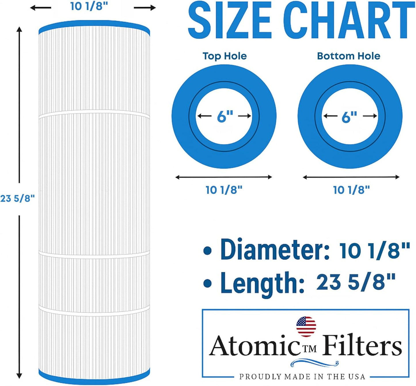 Pentair Clean & Clear 100 Replacement Pool Filter Cartridge - Compatible PAP100 FC - 0686 C - 9410 | Made in USA | 100 sq ft
