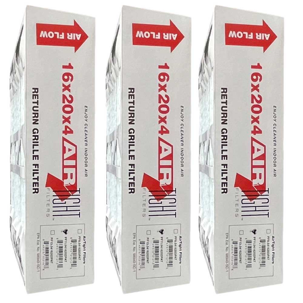 AirTight 16x20x4 MERV 13 Compatible Honeywell Return Grille Filter FC40R1052 Air Filter - 3 pack