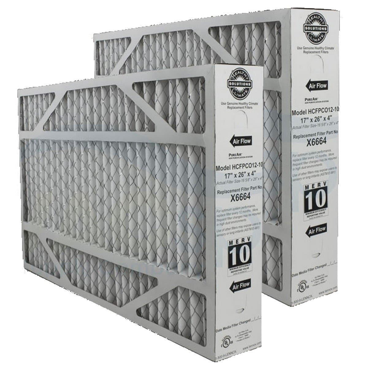 Lennox Replacement Filter X6664 (75X74) for PCO-12C - 17 x 26 x 4- 2 pack