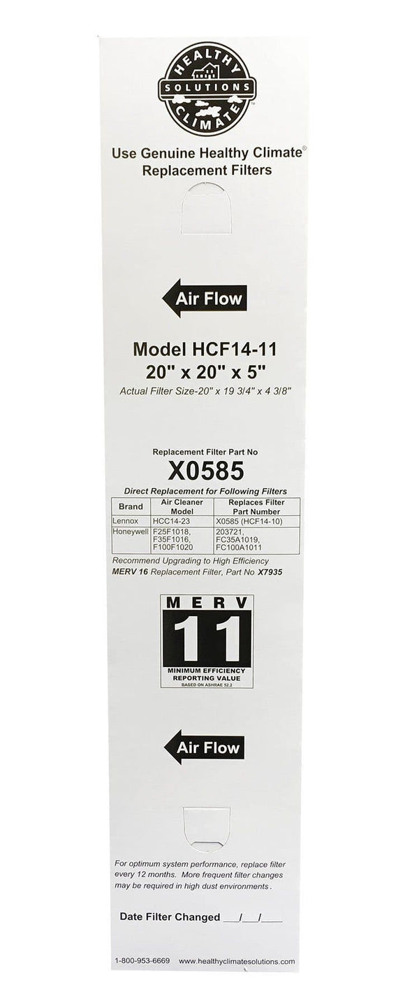 Lennox X0585 20x20x5 Furnace Filter HCF14 11 MERV 11 1 Pack