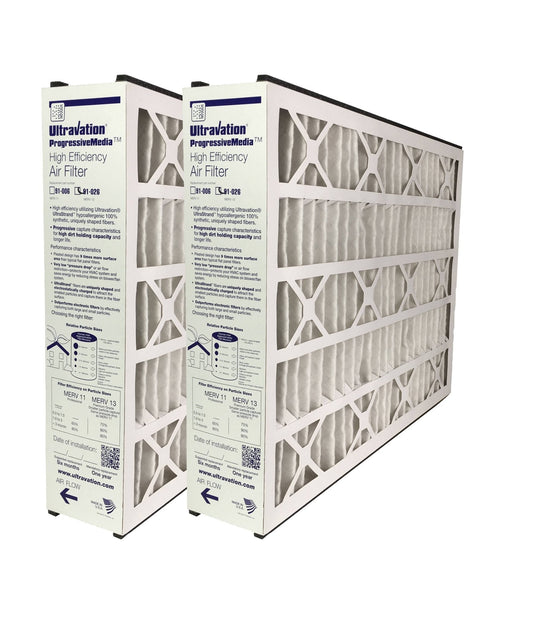 Ultravation 91-026 20x25x5 MERV 13 Replacement Furnace Filter - 2 Pack