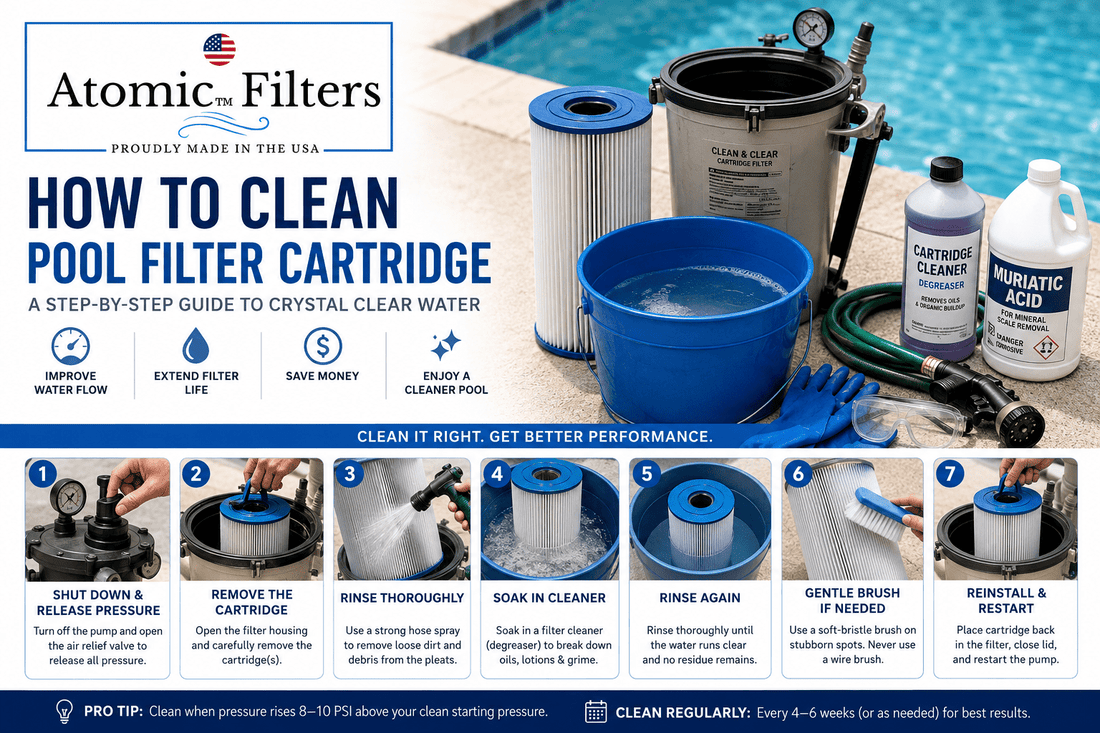 How to Clean Pool Filter Cartridge Guide - Atomic Filters