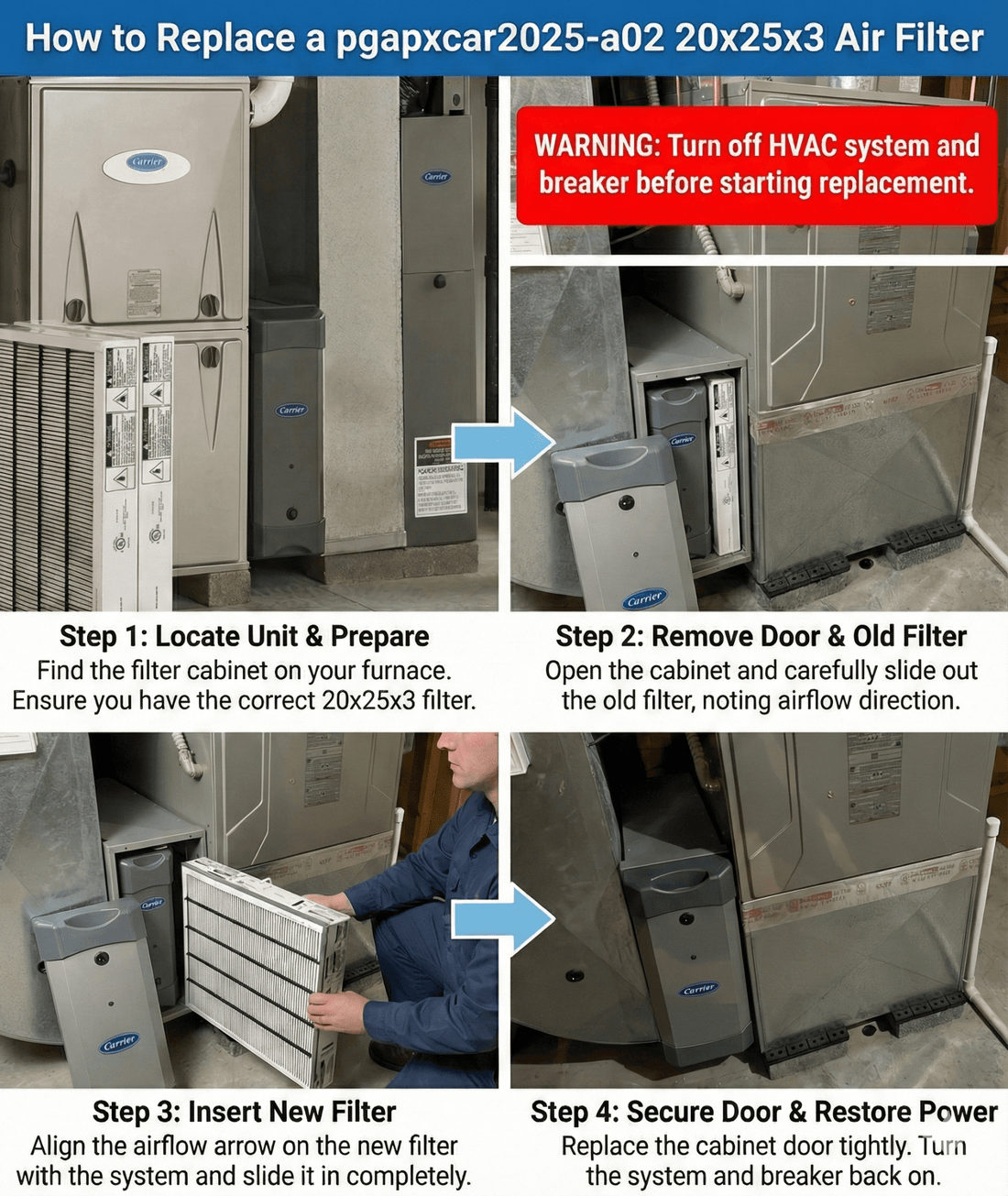 How to Replace a pgapxcar2025-a02 20x25x3 Air Filter - Atomic Filters