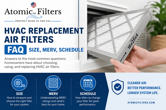 HVAC Replacement Air Filters FAQ: Size, MERV, Schedule - Atomic Filters