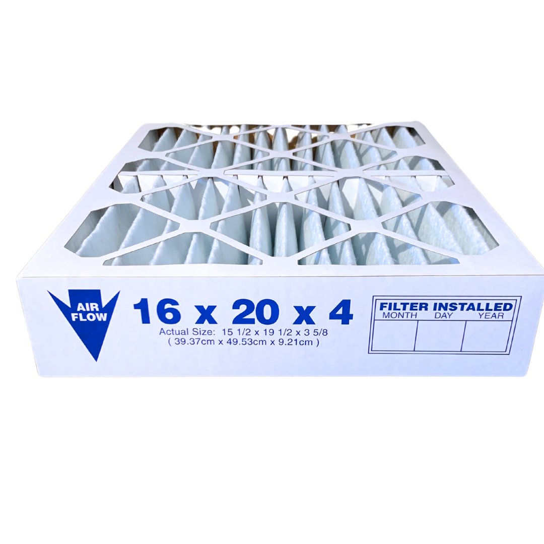 16x20x4 MERV 11 Furnace Filter side of filter with nominal and actual size view