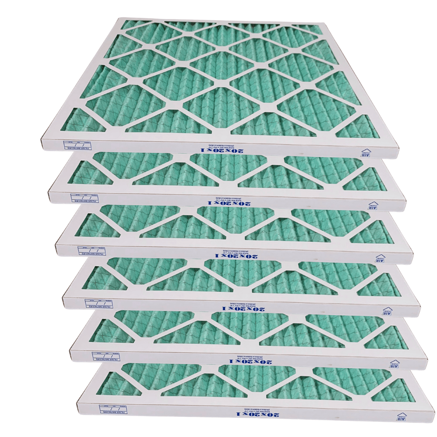 20x20x1 MERV 13 Allergy Air Filters - Premium USA Made Pleated AC Furnace Filters (6 - Pack)