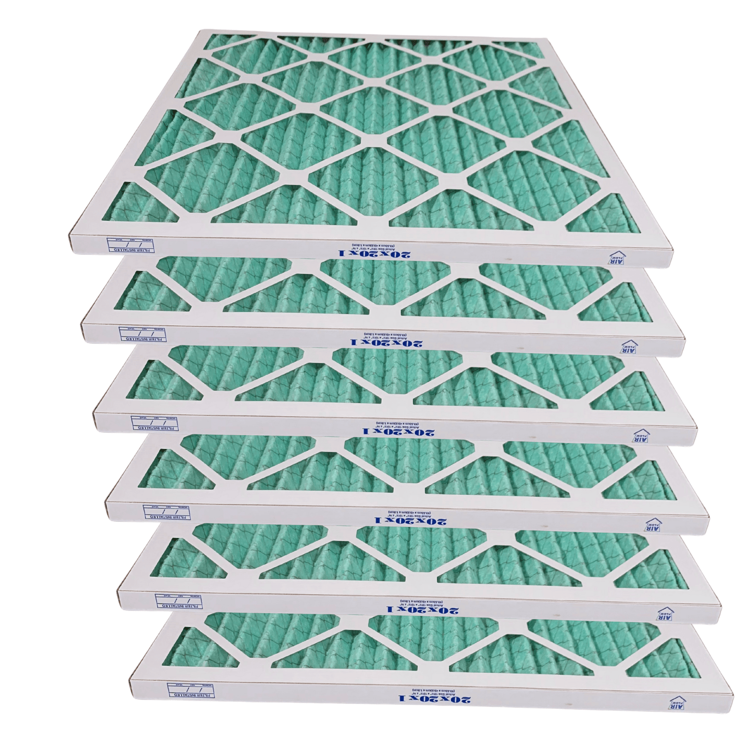 20x20x1 MERV 13 Allergy Air Filters - Premium USA Made Pleated AC Furnace Filters (6 - Pack)