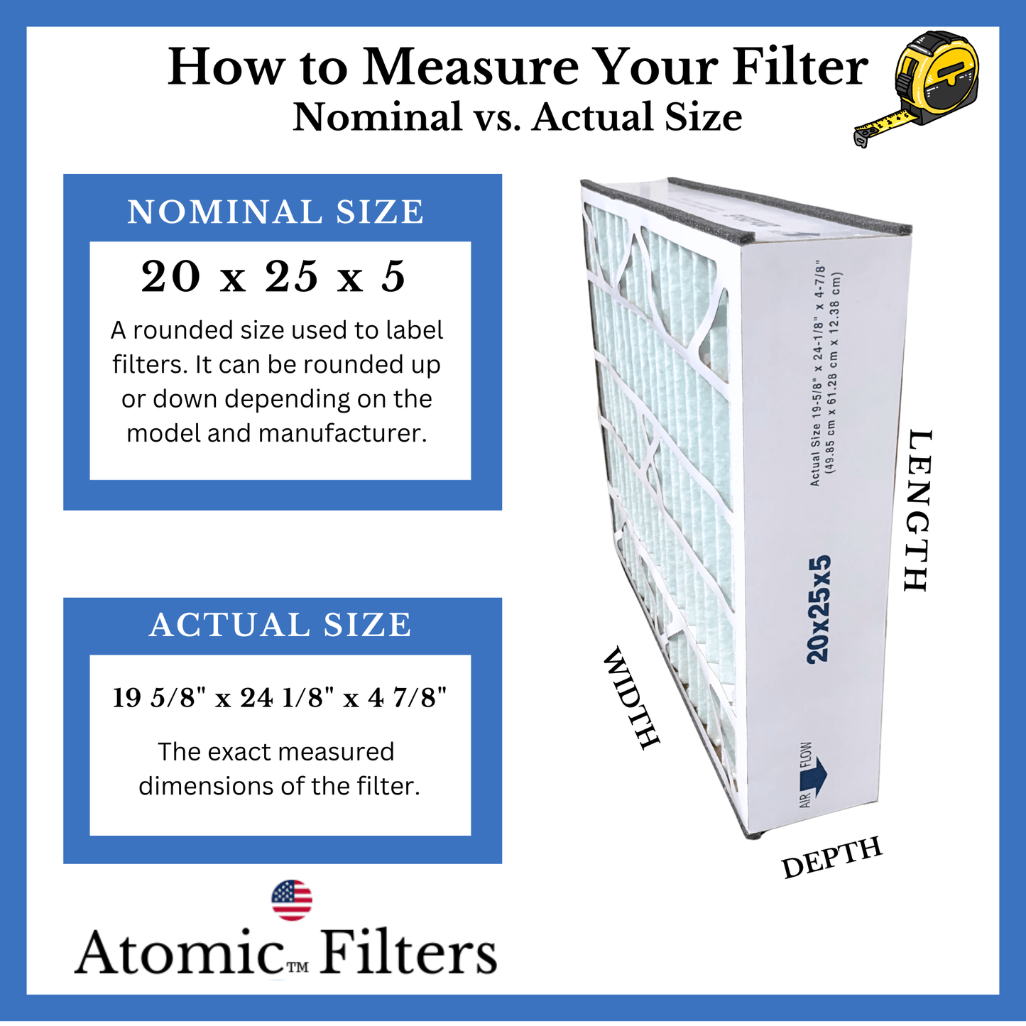 Atomic 259112 - 102 Trion Air Bear MERV 13 Compatible Replacement Filter - 20x25x5 (2 Pack)