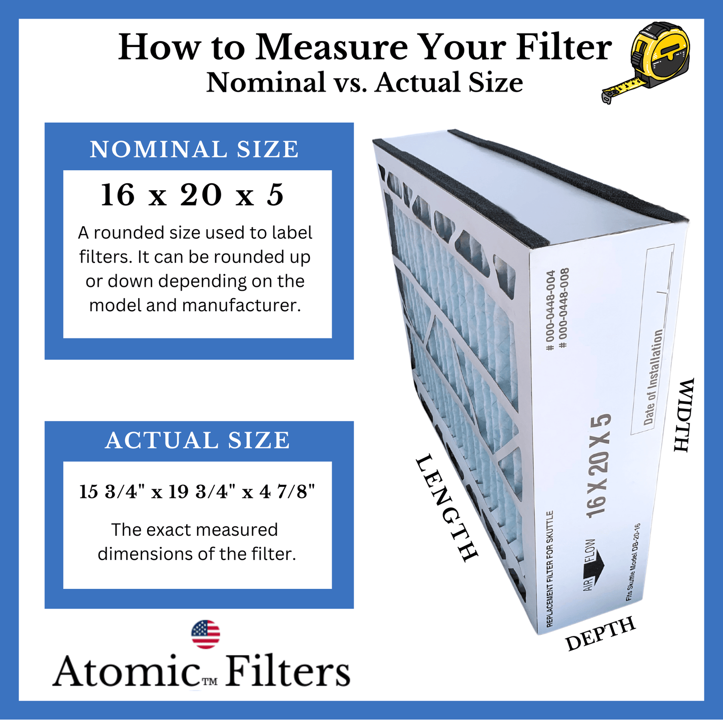 Atomic Compatible Skuttle 000 - 0448 - 008 for 20X16X5 MERV 11 Furnace Filter (2 - pack)