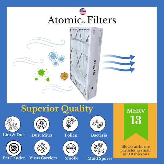 Atomic EXPXXFIL0316 16x25x5 Carrier Replacement MERV 13 Air Filter - 2 Pack