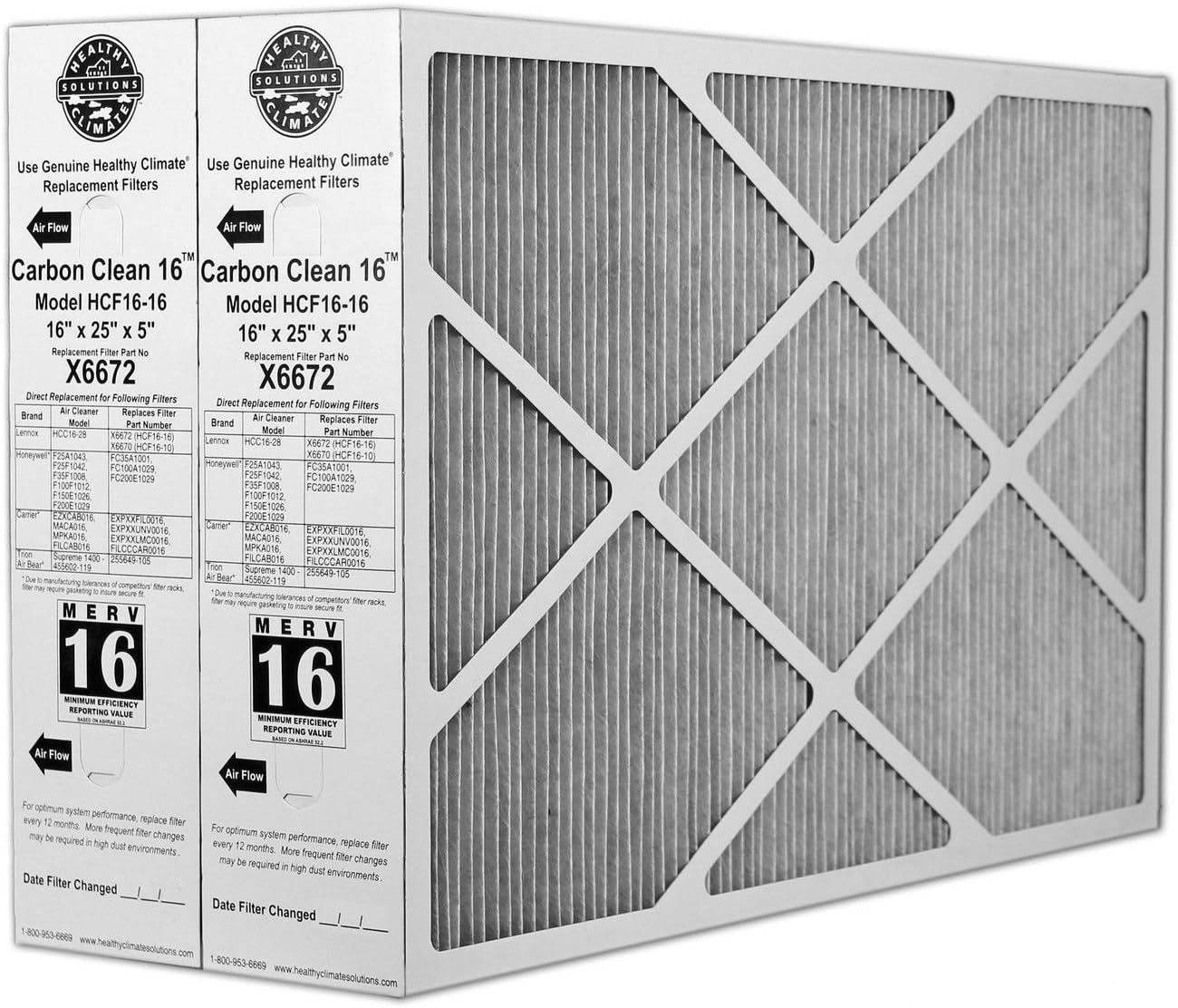 X6672 Lennox HCF16-16 Healthy Climate 16x25x5 MERV 16 Filter for HCC16-28