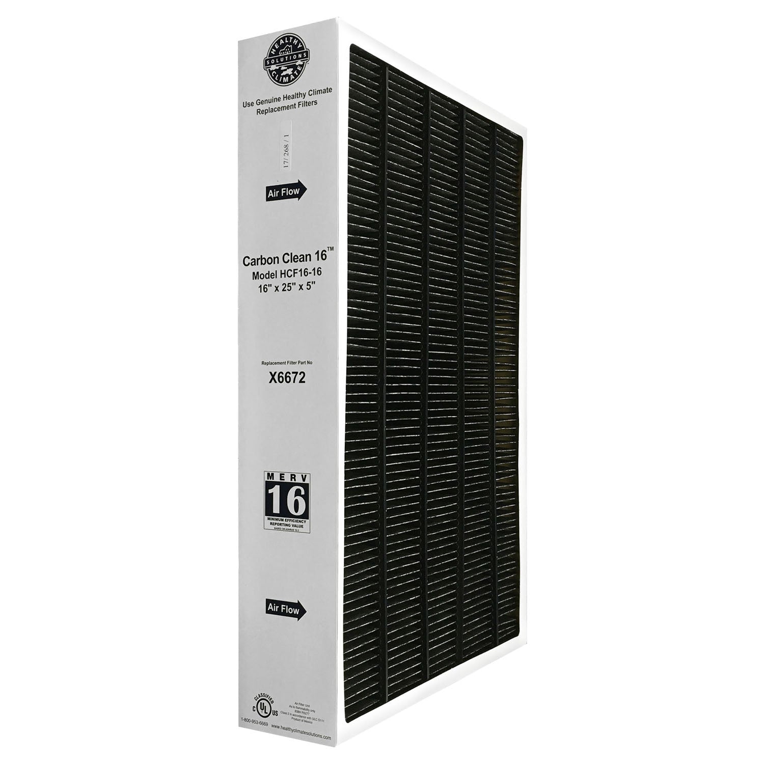 union issue N°16 X6672 Lennox Healthy Climate 16x25x5 MERV 16 Filter (HCF16-16