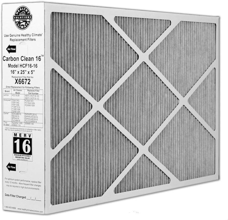 X6672 Lennox HCF16-16 Healthy Climate 16x25x5 MERV 16 Filter for HCC16-28