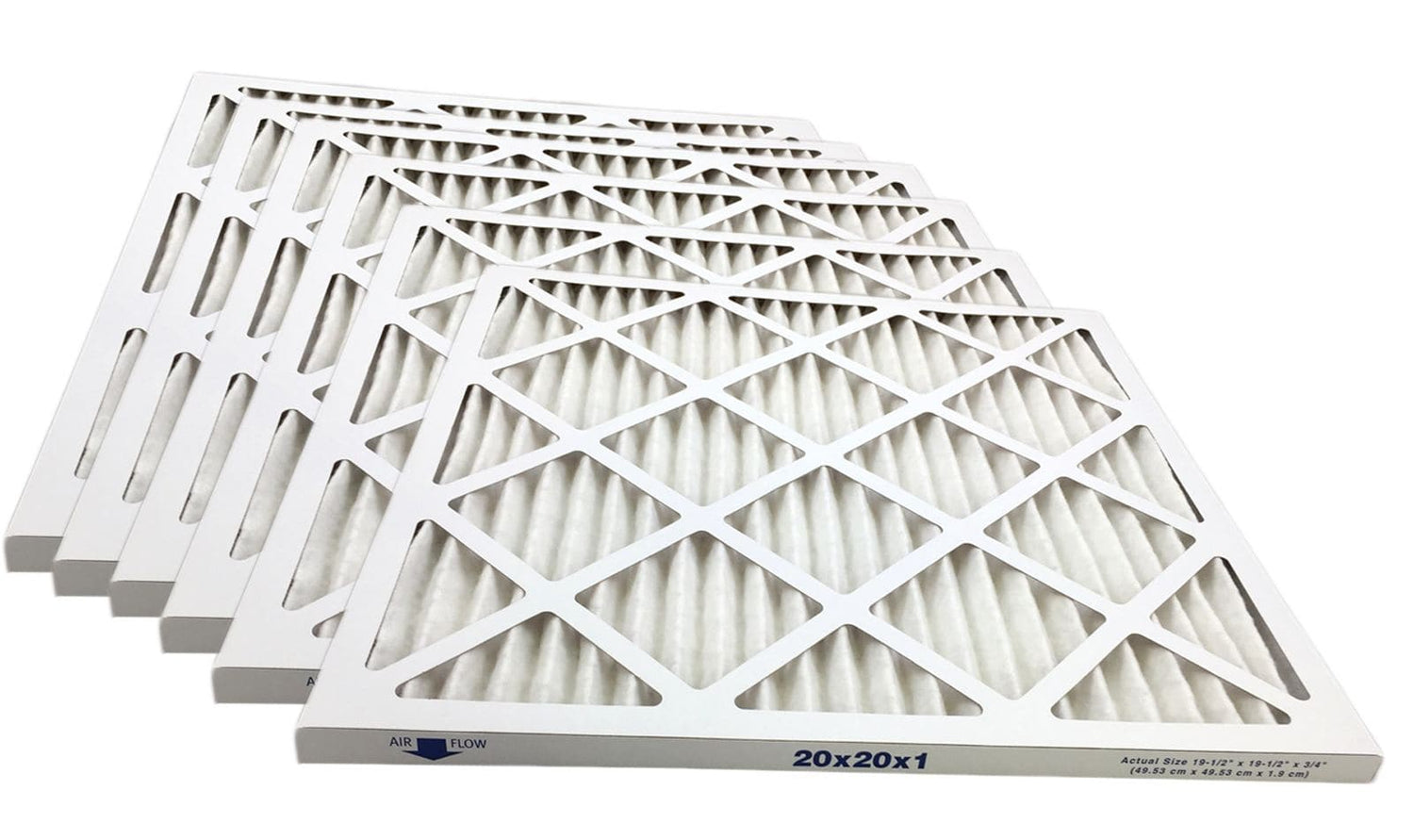 20x20x1 Merv 8 Pleated AC Furnace Filter - Case of 6
