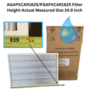 AGAPXCAR1625 Air Purifier Replacement Cartridge Nominal size 16x25x3 - Actual size 17.3 x 24.9 x 2.6