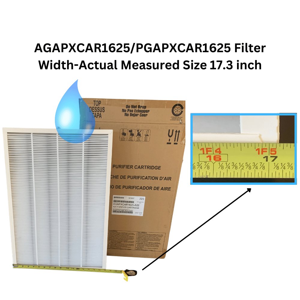 AGAPXCAR1625 Air Purifier Replacement Cartridge Nominal size 16x25x3 - Actual size 17.3 x 24.9 x 2.6