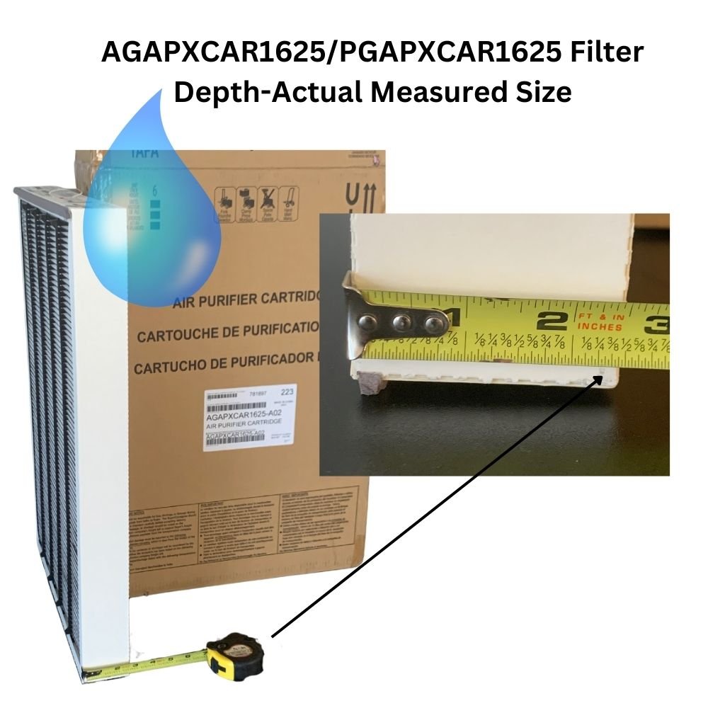 AGAPXCAR1625 Air Purifier Replacement Cartridge Nominal size 16x25x3 - Actual size 17.3 x 24.9 x 2.6