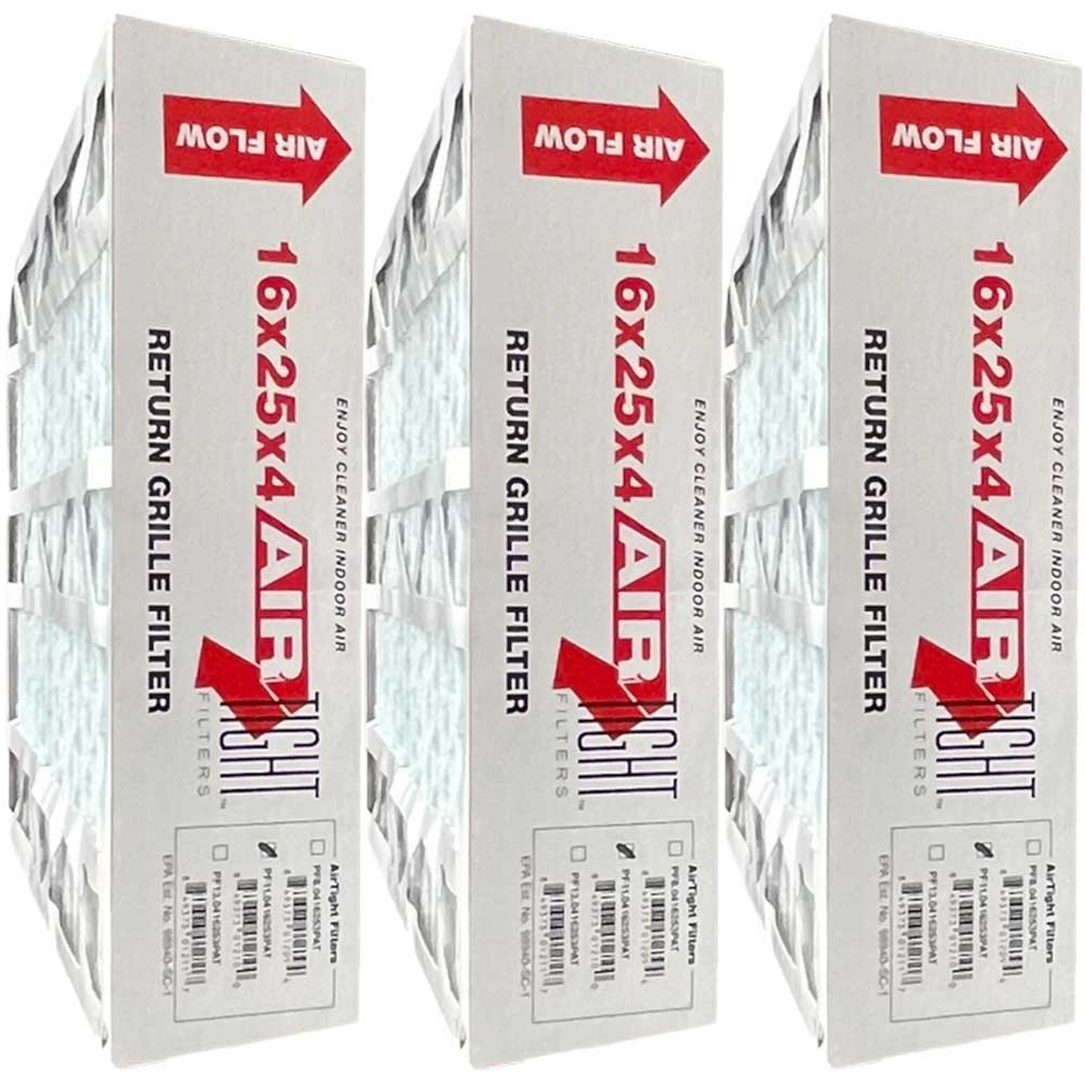 AirTight 16x25x4 MERV 8 Compatible Honeywell Return Grille Filter FC20R1625 Air Filter - 3 pack