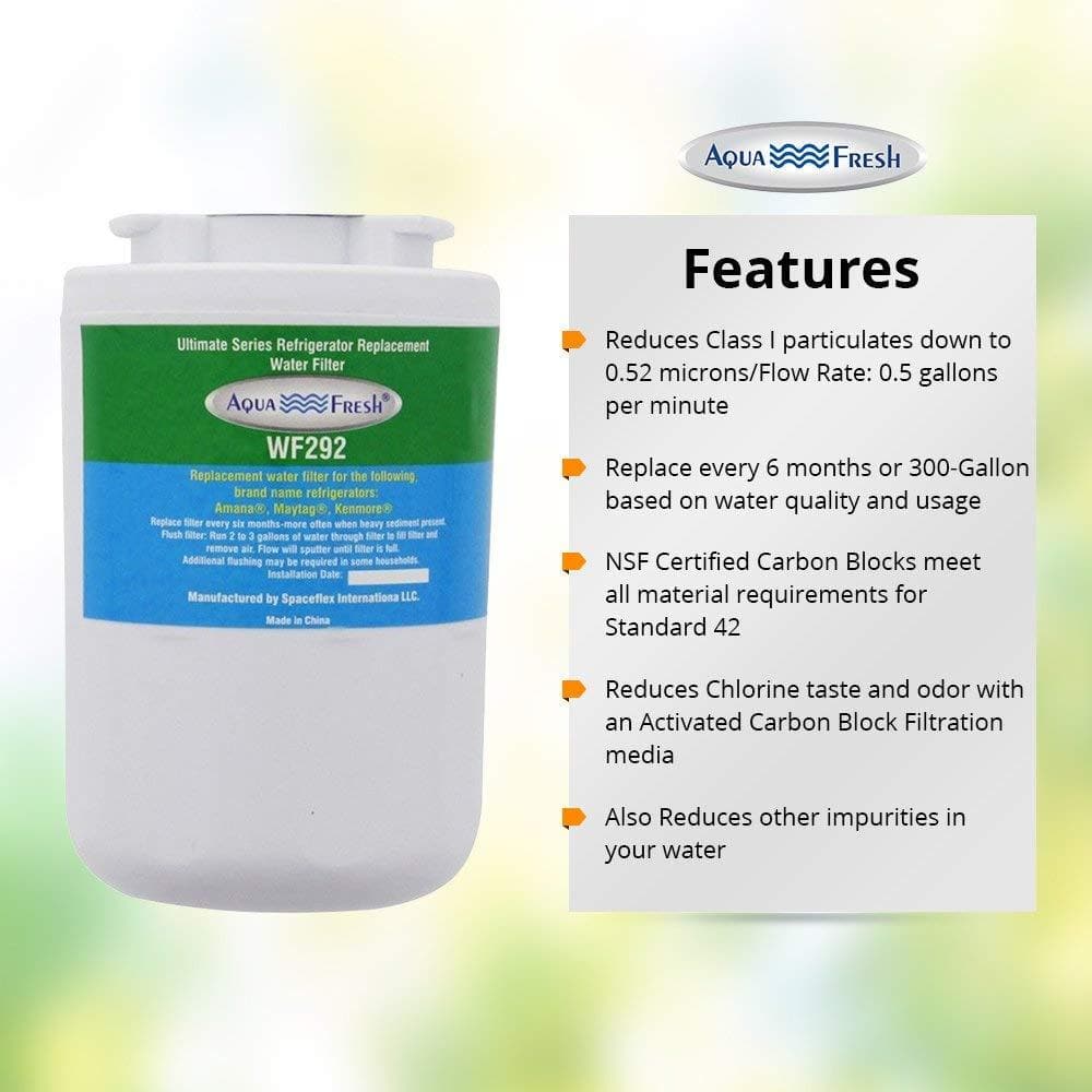 Aqua Fresh WF292 Replacement Water Filter For Amana 12527304, EcoAqua EFF-6021A, Water Sentinel WSA-1 Water Filter