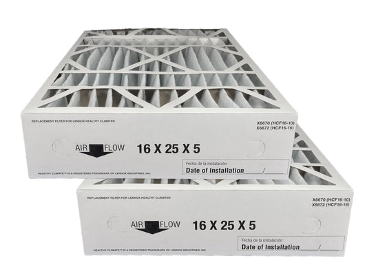 Atomic FILXXCAR0016 16x25x5 MERV 8 Carrier Replacement Furnace Filter - 2 Pack