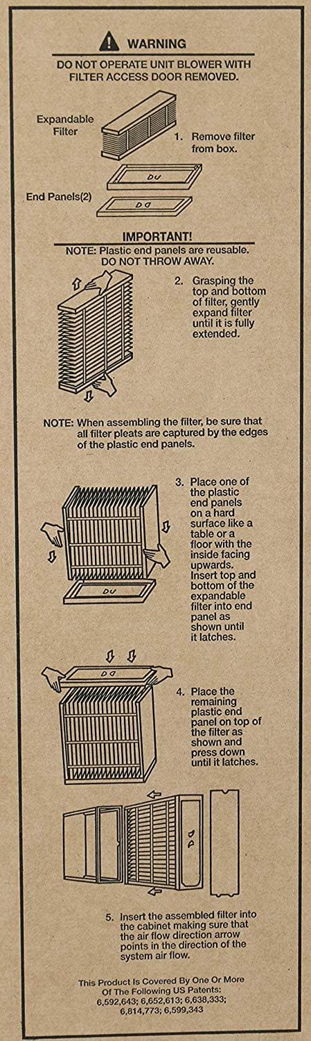 EXPXXUNV0020 20x25x5 MERV 10 EZ Flex Air Filter with End Caps