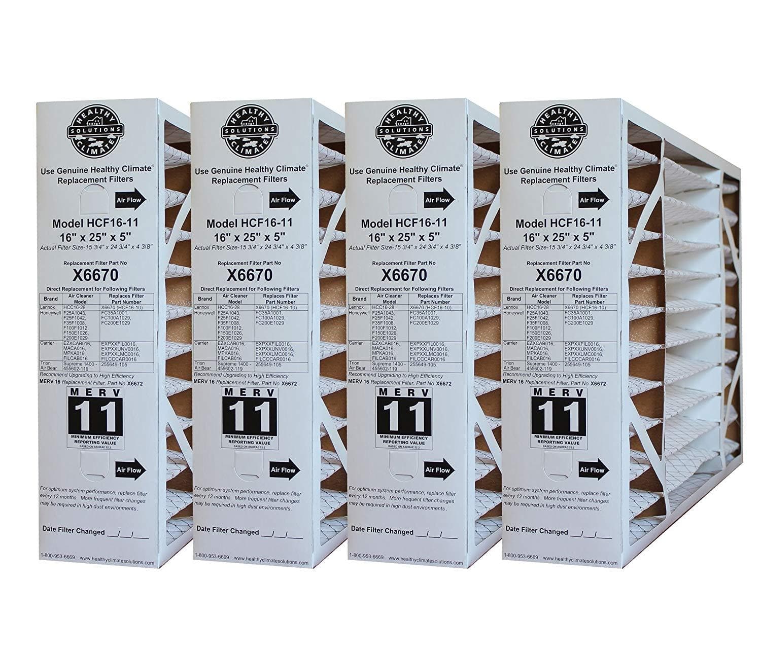 Lennox X6670 OEM 16x25x5 Merv 11 Filter Media - 4 Pack