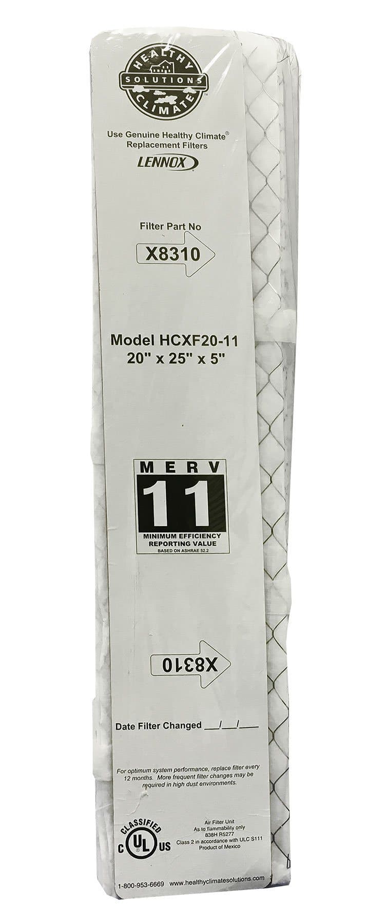 Lennox X8304 - MERV 10 Expandable Replacement Filter Kit 20x25x5 - Genuine Lennox Product