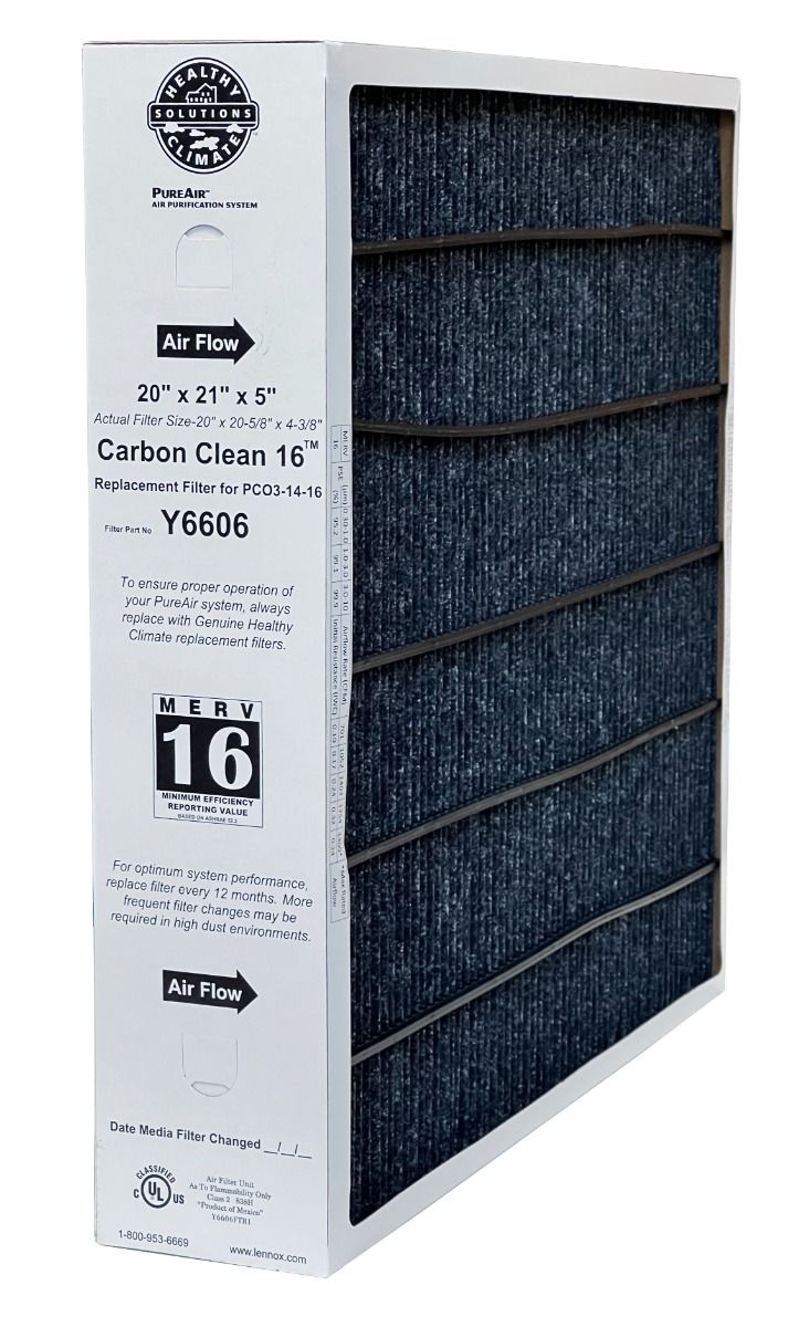 Filter Climate Lennox Y6606 Healthy Climate 20x21x5 MERV 16 PureAir 100908-12 Filter ...