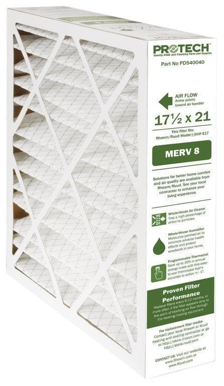 RHEEM/RUUD PD540040 PROTECH 17.5x21x5 MERV 8 Furnace Filter - 1 Pack