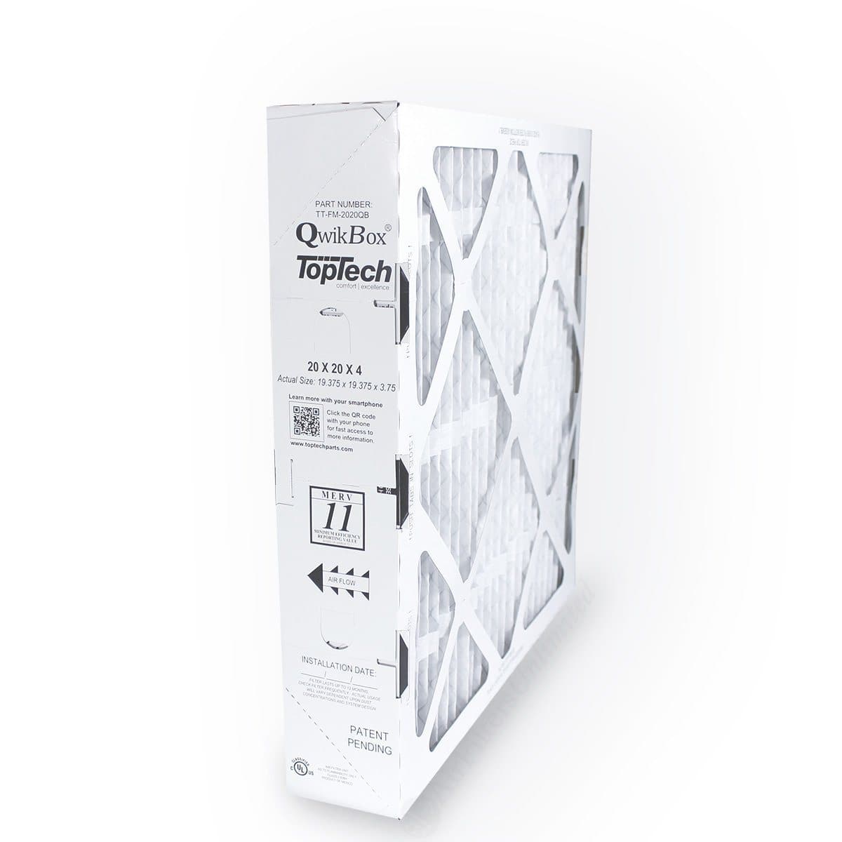 TopTech TechPure TT-FM-2020QB OEM 20x20x4 Replacement Furnace Filter - QwikBox(R)