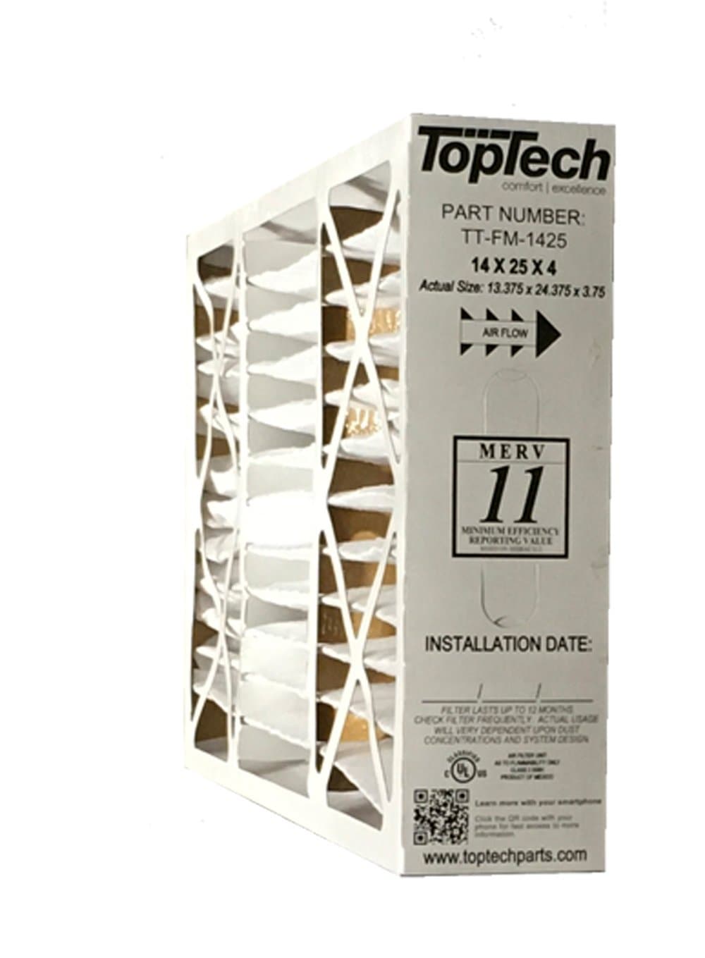TopTech TT-FM-1425 14x25x4 MERV 11 Filter Fits Filter TechPure cabinet DTT-MAC-1429