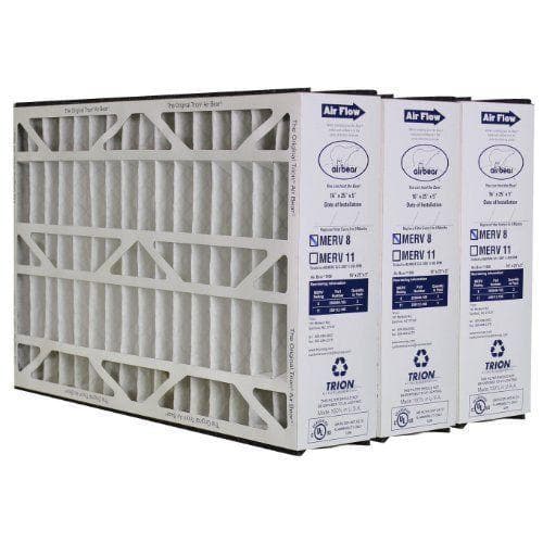 Trion Air Bear 255649-105 - Pleated Furnace Air Filter 16x25x5 MERV 8 - 3 Pack