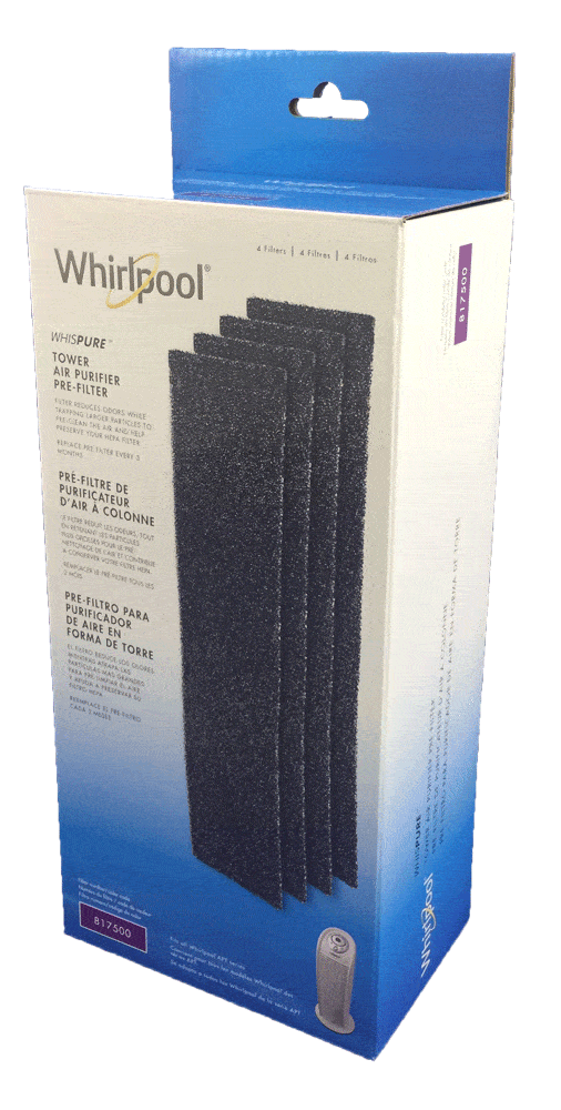 Whirlpool 817500 Large Pre Filter Tower Air Purifier - 4 Pack